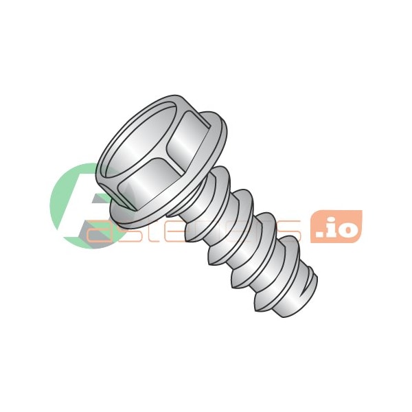 Newport Fasteners Thread Cutting Screw, #14 x 1 in, 18-8 Stainless Steel Hex Head Hex Drive, 1000 PK 694021 - main